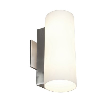 ACCESS LIGHTING Tabo, 2 Light Wall Sconce  Vanity, Brushed Steel Finish, Opal Glass 50183-BS/OPL
